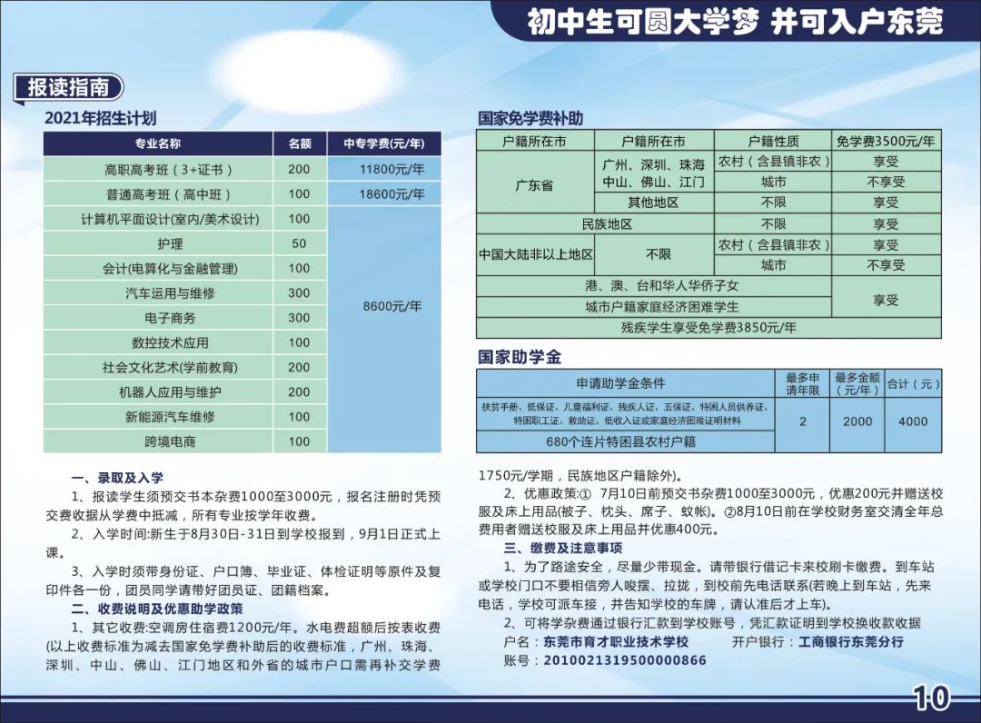 東莞市育才職業(yè)技術(shù)學(xué)校2021年招生簡章