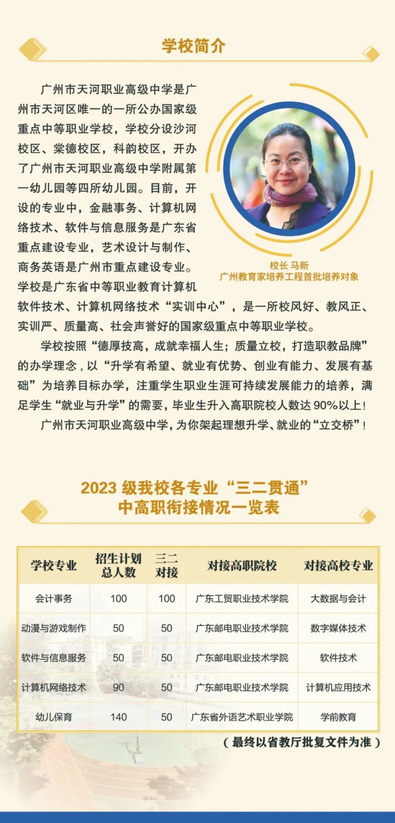 廣州市天河職業(yè)高級中學(xué)2023年招生計劃-1