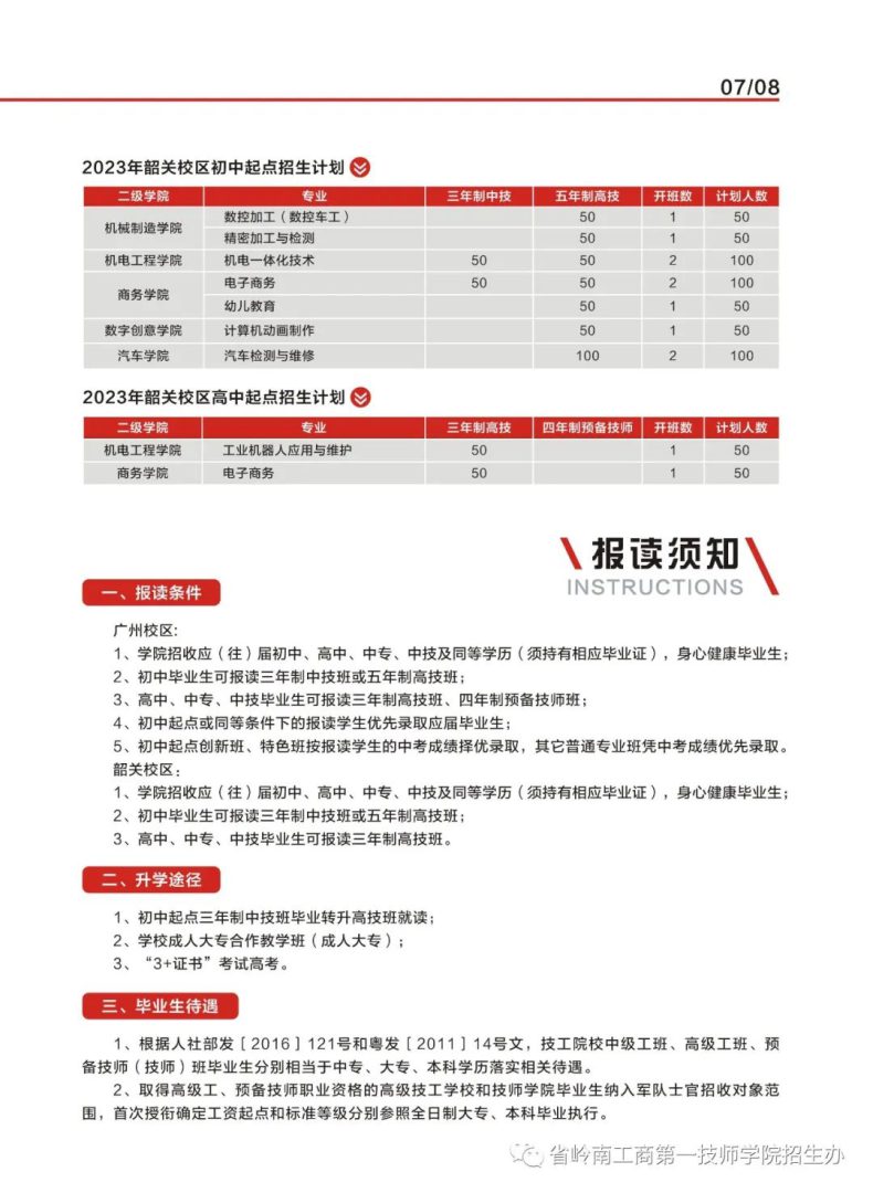 廣東省嶺南工商第一技師學(xué)院2023年招生計劃（）-1