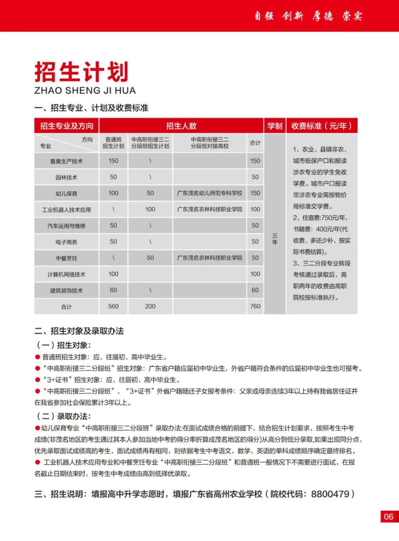 廣東省高州農(nóng)業(yè)學(xué)校2023年招生計(jì)劃-1