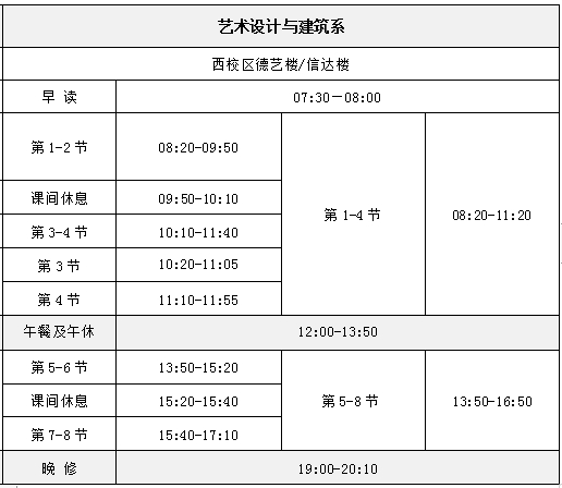 白云工商技師學(xué)院新學(xué)期作息時(shí)間表-1