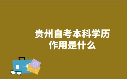 貴州自考本科學(xué)歷作用是什么？-廣東技校排名網(wǎng)