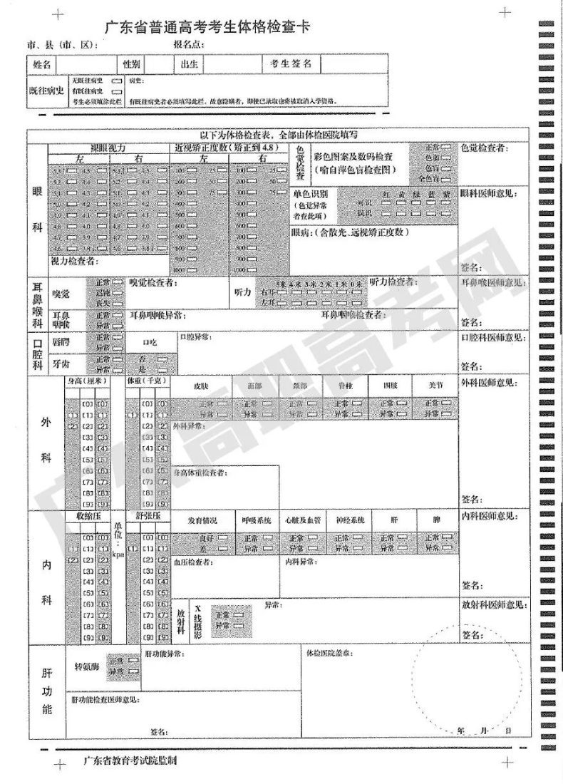 廣東高職高考3+證書/單招自主招生考生都要參加體檢-1