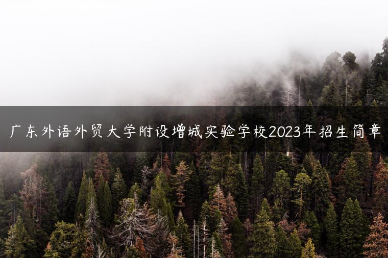 廣東外語外貿(mào)大學(xué)附設(shè)增城實(shí)驗(yàn)學(xué)校2023年招生簡章