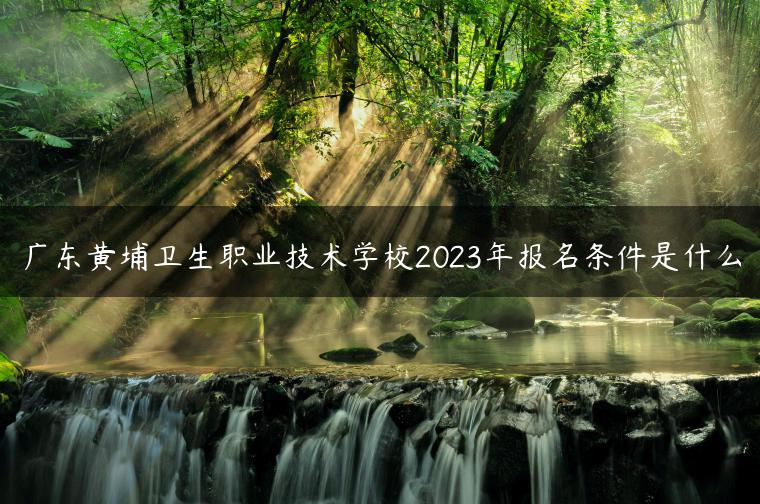 廣東黃埔衛(wèi)生職業(yè)技術(shù)學(xué)校2023年報名條件是什么