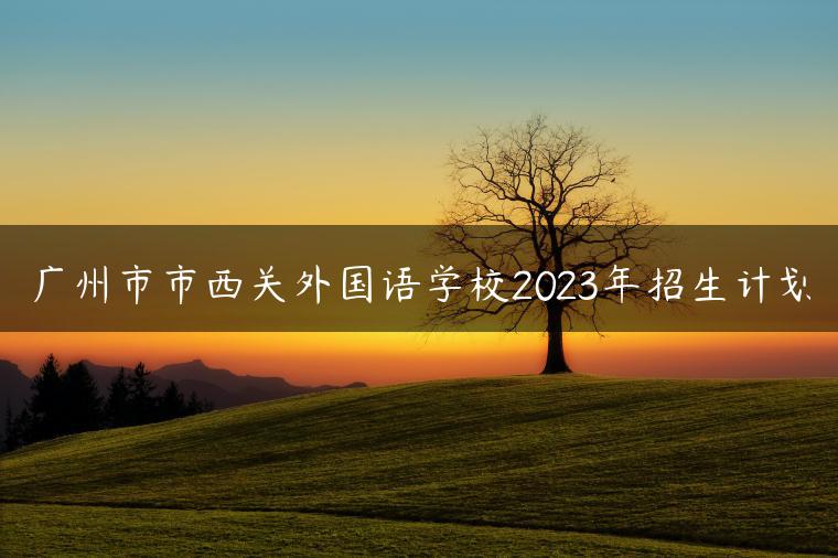 廣州市市西關(guān)外國語學(xué)校2023年招生計劃