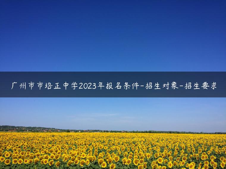 廣州市市培正中學(xué)2023年報(bào)名條件-招生對(duì)象-招生要求