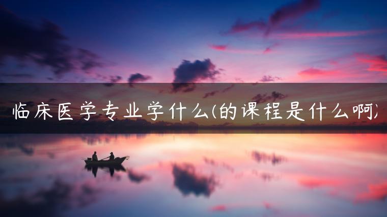 臨床醫(yī)學專業(yè)學什么(的課程是什么啊)