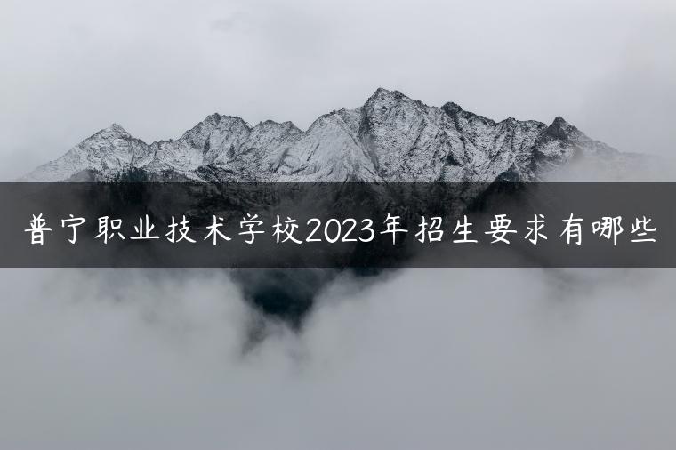 普寧職業(yè)技術(shù)學(xué)校2023年招生要求有哪些