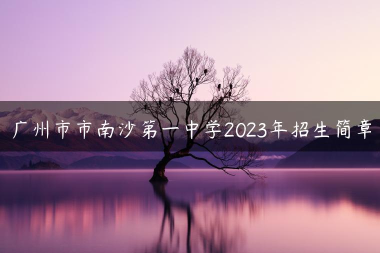 廣州市市南沙第一中學(xué)2023年招生簡(jiǎn)章