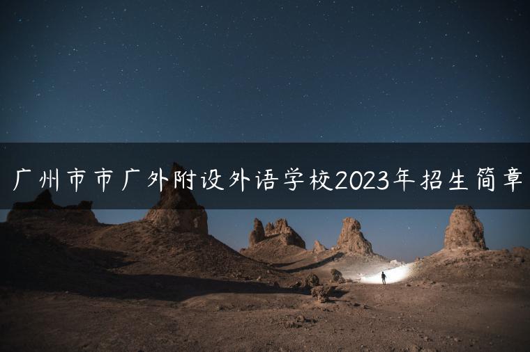 廣州市市廣外附設(shè)外語學(xué)校2023年招生簡(jiǎn)章