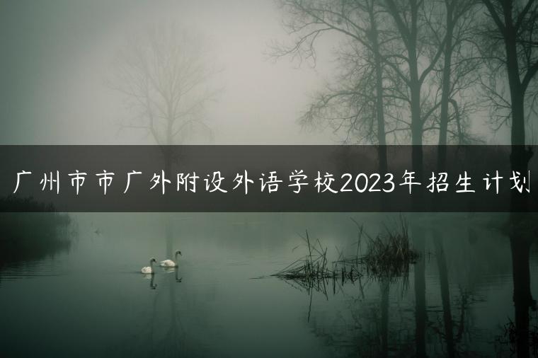 廣州市市廣外附設(shè)外語學(xué)校2023年招生計(jì)劃