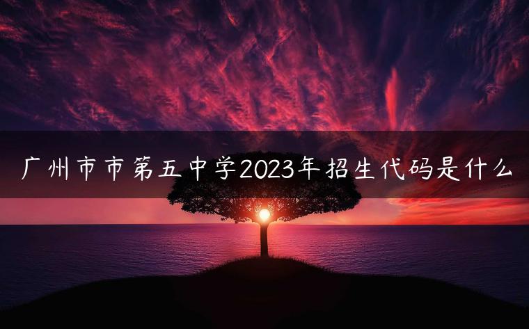 廣州市市第五中學(xué)2023年招生代碼是什么