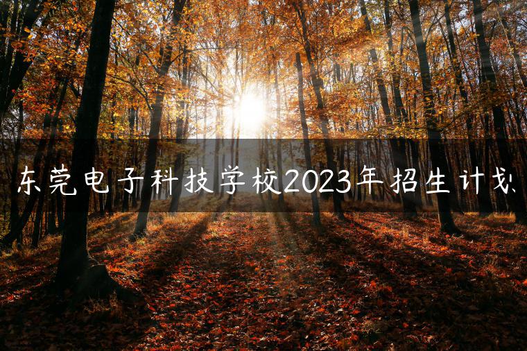 東莞電子科技學(xué)校2023年招生計(jì)劃