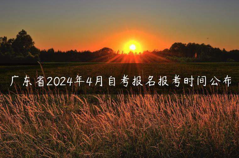 廣東省2024年4月自考報名報考時間公布