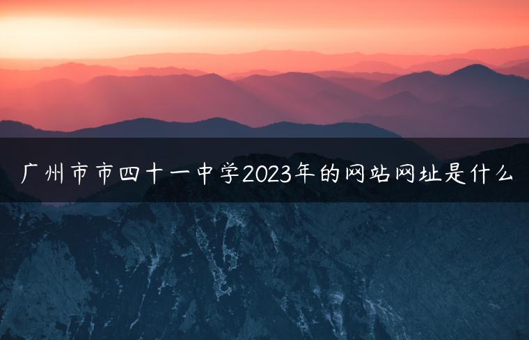 廣州市市四十一中學(xué)2023年的網(wǎng)站網(wǎng)址是什么