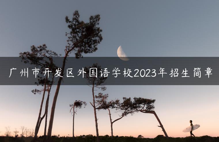 廣州市開發(fā)區(qū)外國語學(xué)校2023年招生簡章