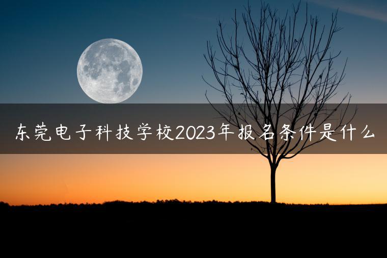 東莞電子科技學(xué)校2023年報(bào)名條件是什么