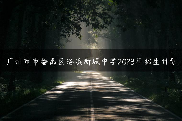 廣州市市番禹區(qū)洛溪新城中學(xué)2023年招生計(jì)劃