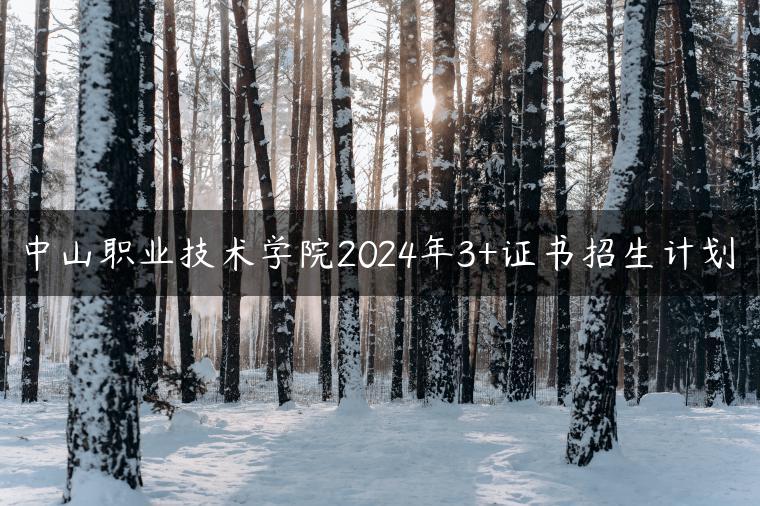 中山職業(yè)技術(shù)學(xué)院2024年3+證書招生計(jì)劃